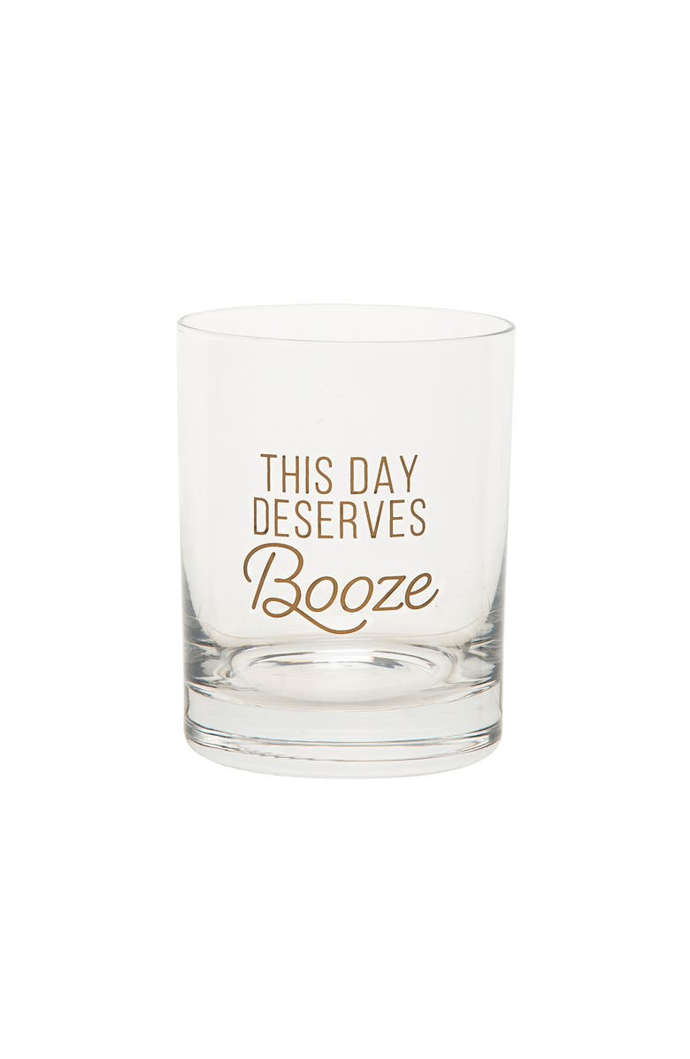 Totalee Gift This Day Deserves booze Rocks Glass Clear 10 oz, Main, color, Clear