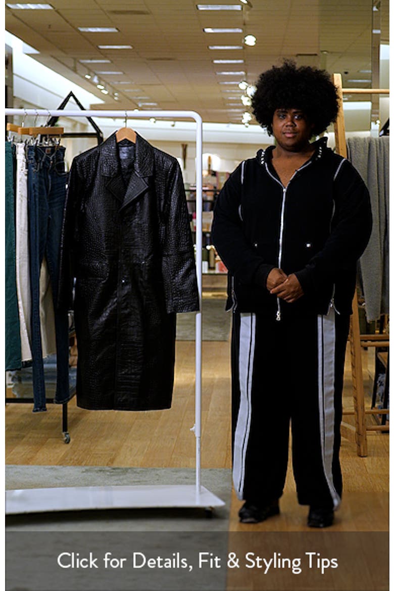 Croc Embossed Leather Coat video