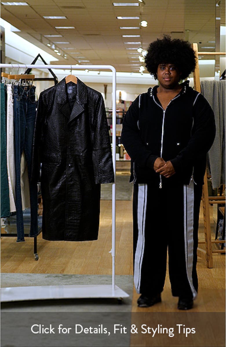 Croc Embossed Leather Coat, sales video thumbnail