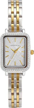 Adornia Hudson Two Tone Mother of Pearl Bracelet Watch, 21mm x 27mm