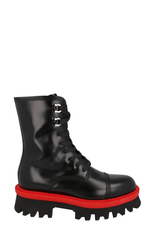 Ferragamo Kira Leather Lug Boot In Black