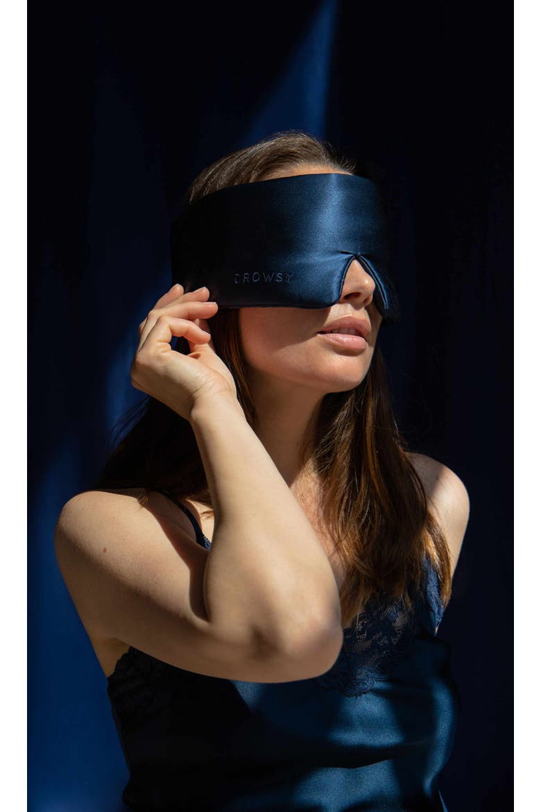 Silk Sleep Mask, Alternate, color, Midnight Blue