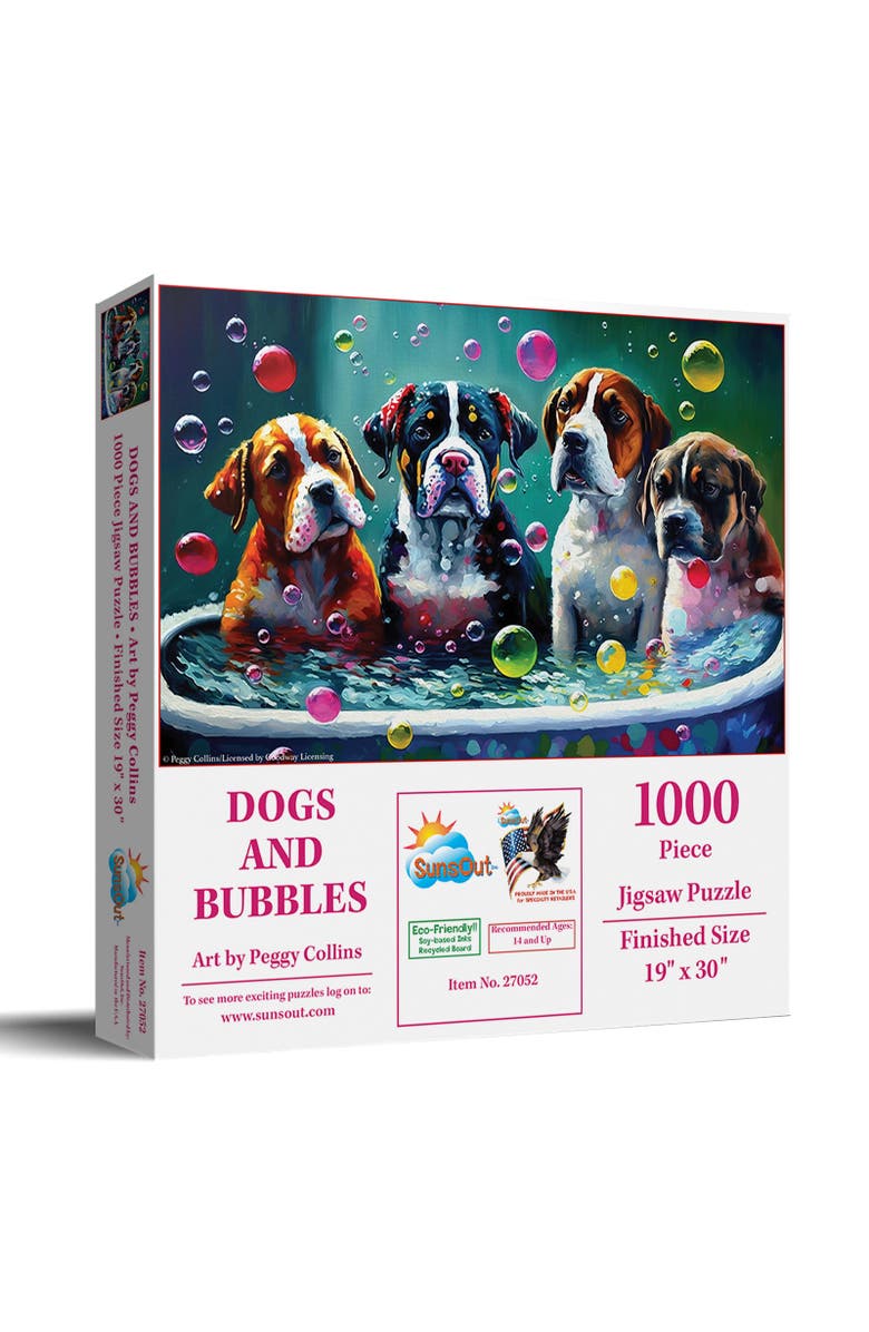 Sunsout Dogs and Bubbles 1000 piece Jigsaw Puzzle for Adults, Main, color, Multicolor