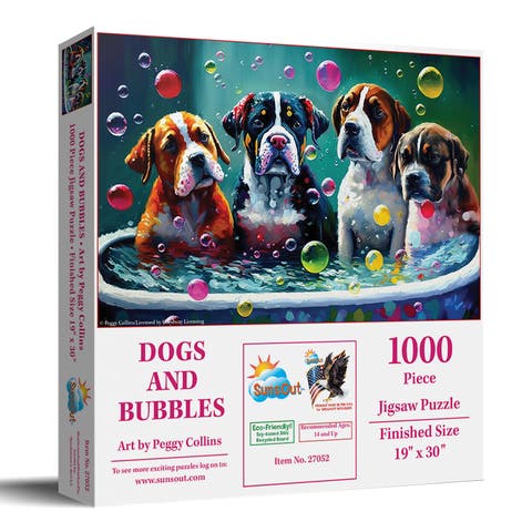 Dogs and Bubbles 1000 piece Jigsaw Puzzle for Adults