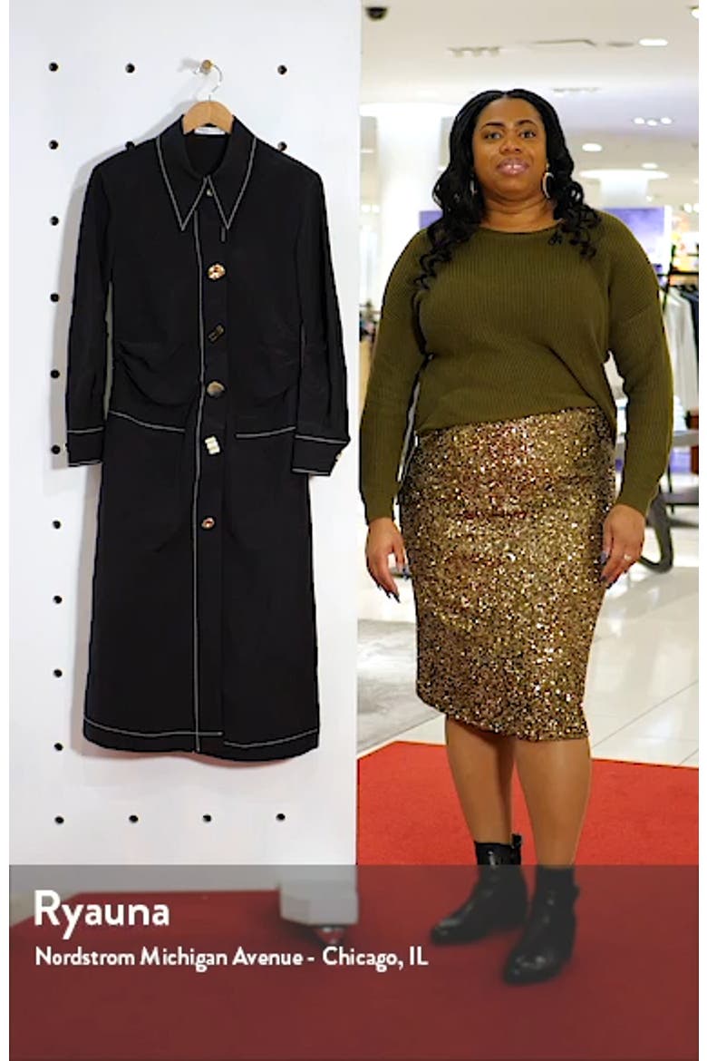 Paula Ruched Long Sleeve Midi Shirtdress video