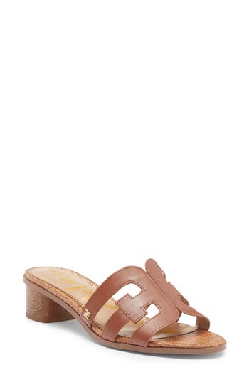 Sam Edelman Illie Logo Slide Sandals Women's Shoes In Dark Bourbon