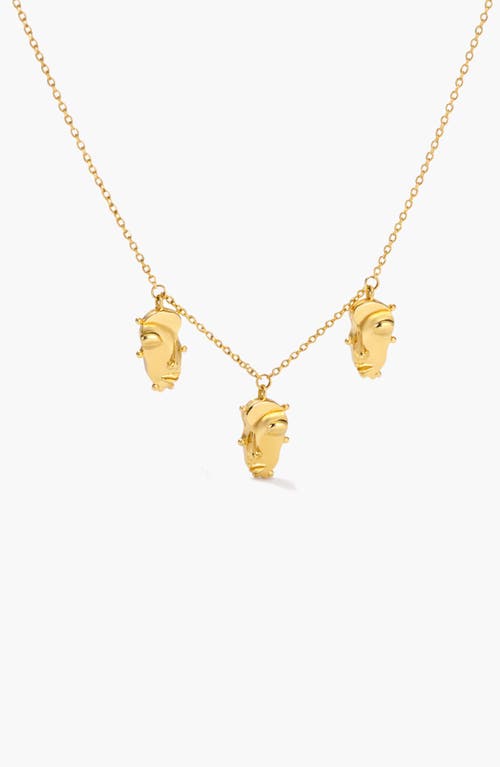 Yoj Visage Mini Charm Necklace In Gold