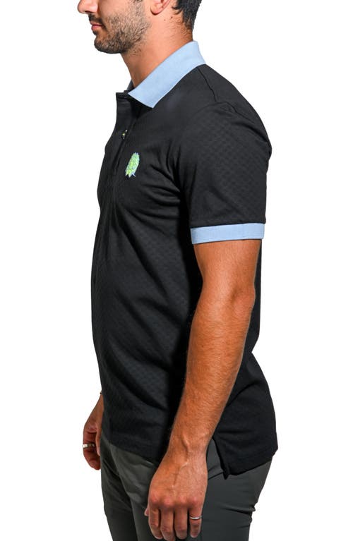 Maceoo Mozartsquaretip Stretch Nylon Polo In Black