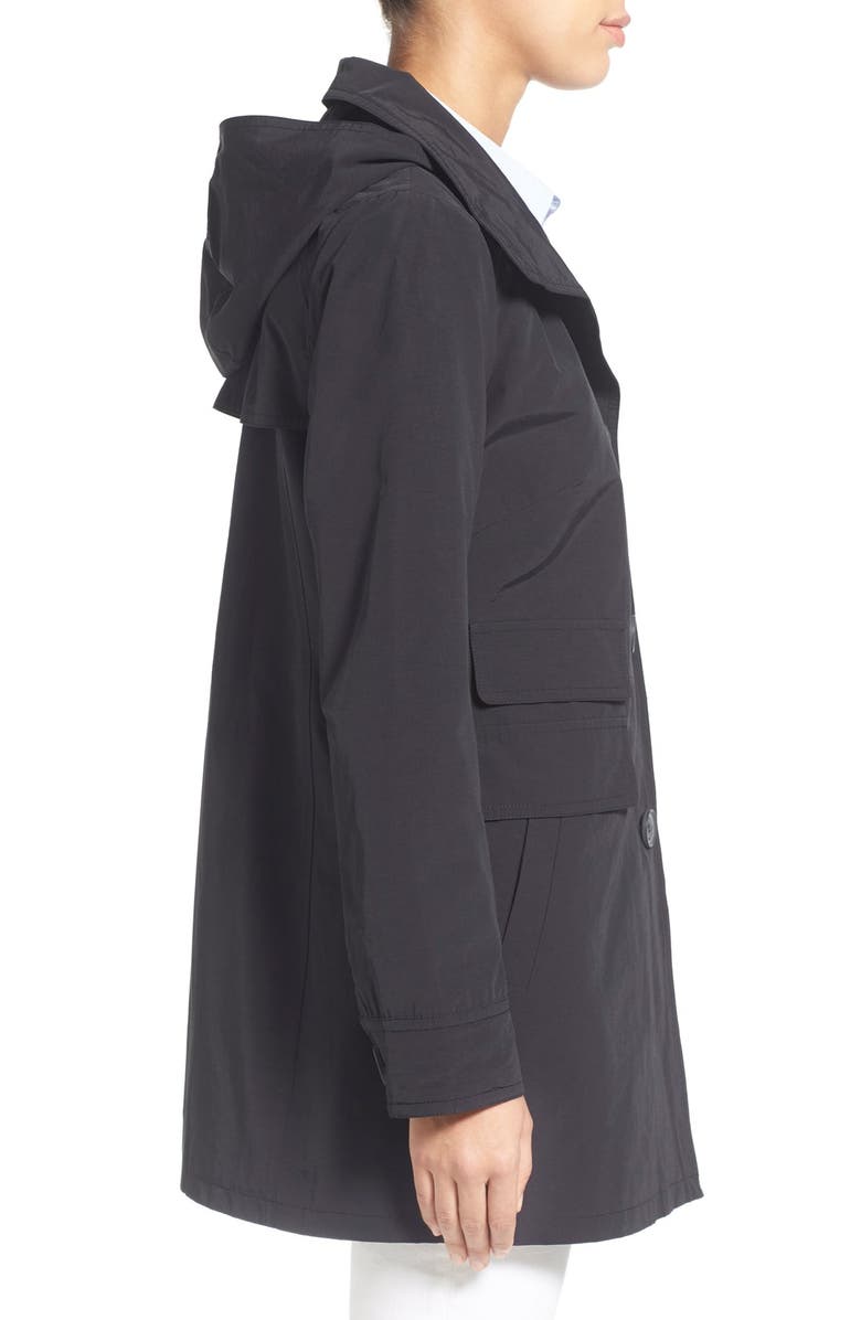 Ellen Tracy A-Line Sailcloth Coat with Detachable Hood, Alternate, color, 