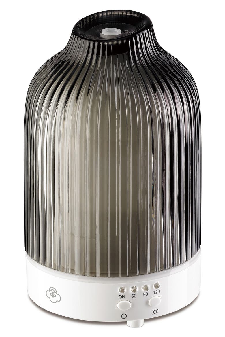 Fountain Glass Ultrasonic Aroma Diffuser, Alternate, color, GREY