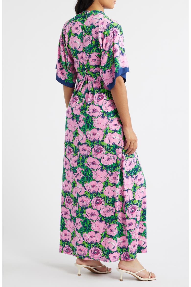 Wisteria Floral Maxi Dress, Alternate, color, PINK/ GREEN/ NAVY FLORAL