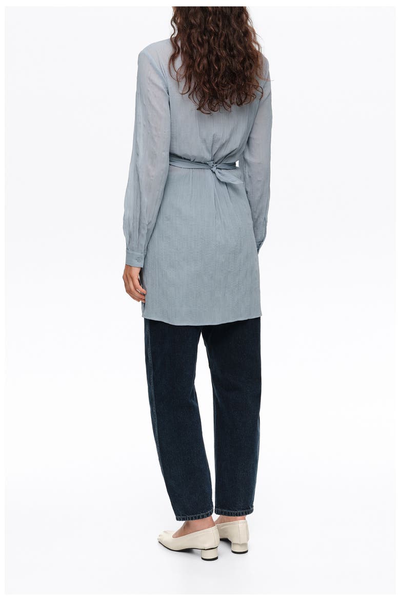 Pleated Long Shirt, Alternate, color, LIGHT BLUE