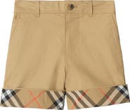 Burberry Check Turn-up Cotton Shorts