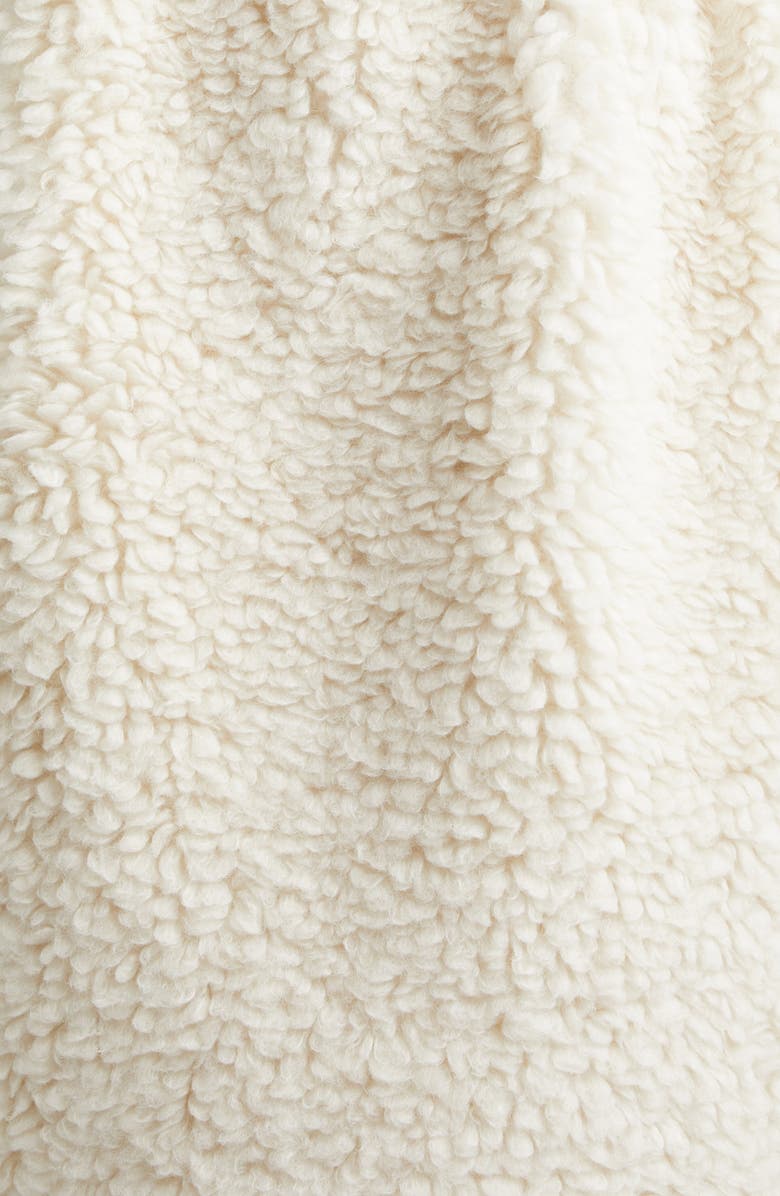 Moncler Grenoble Blavet Teddy Fleece Long Coat, Alternate, color, White