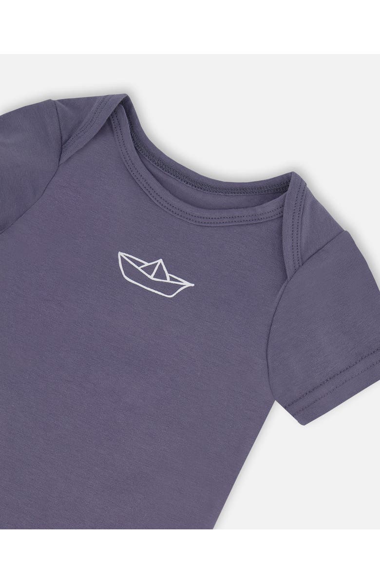 Deux par Deux Baby Boy's Organic Cotton Bodysuit Navy Blue, Alternate, color, Navy Blue