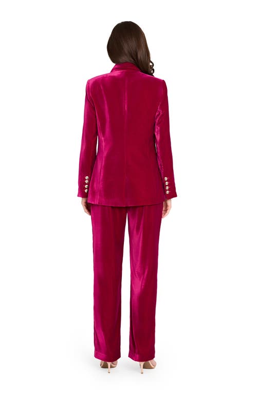 Tahari Asl Bird Eye Velvet Pants In Red