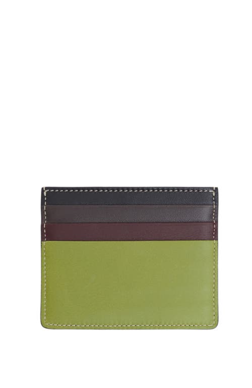 Hyer Goods Upcycled Italian Leather Certo Card Wallet In Vert Anis Colorblock