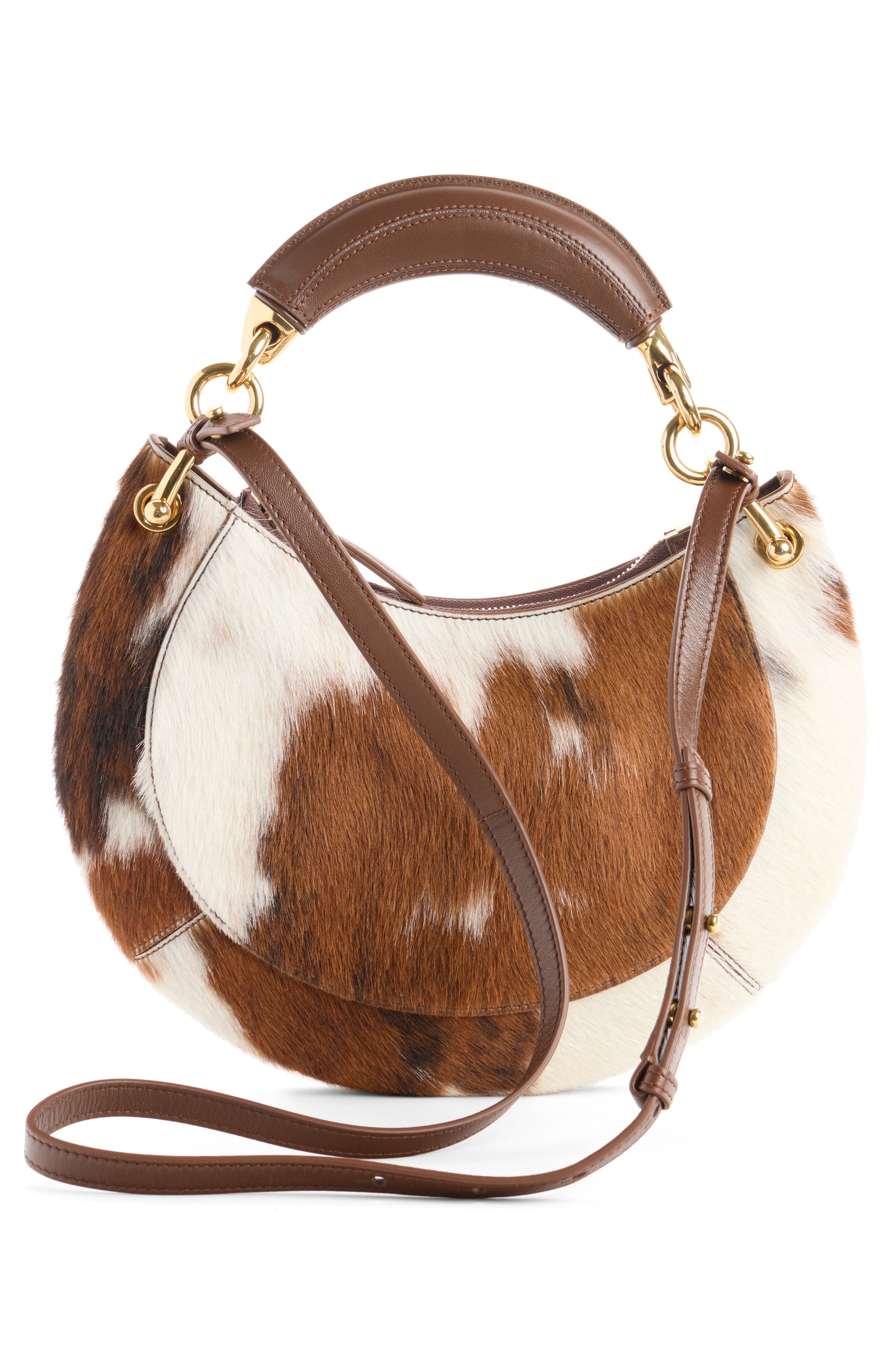 Banana Genuine Calf Hair Hobo Bag, Alternate, color, CHOCOLATE