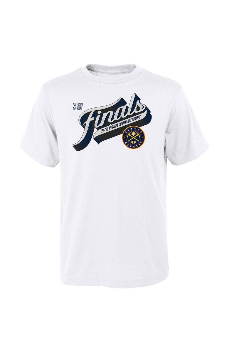 FANATICS Youth Fanatics Branded  White Denver Nuggets 2023 Western Conference Champions Locker Room T-Shirt, Alternate, color, 
