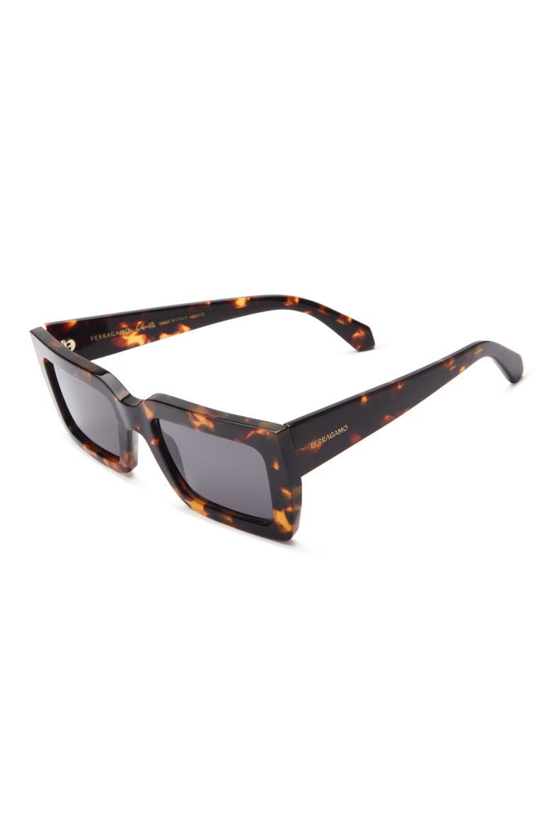 54mm Rectangular Sunglasses, Alternate, color, DARK TORTOISE