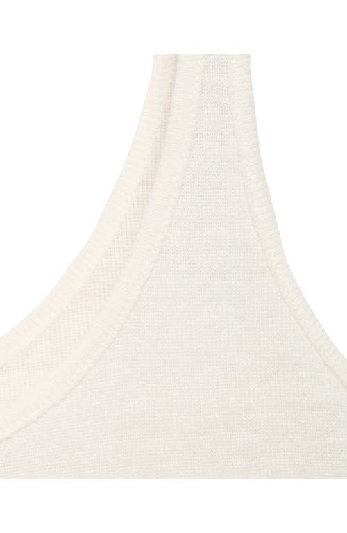 Mango Linen Tank In White