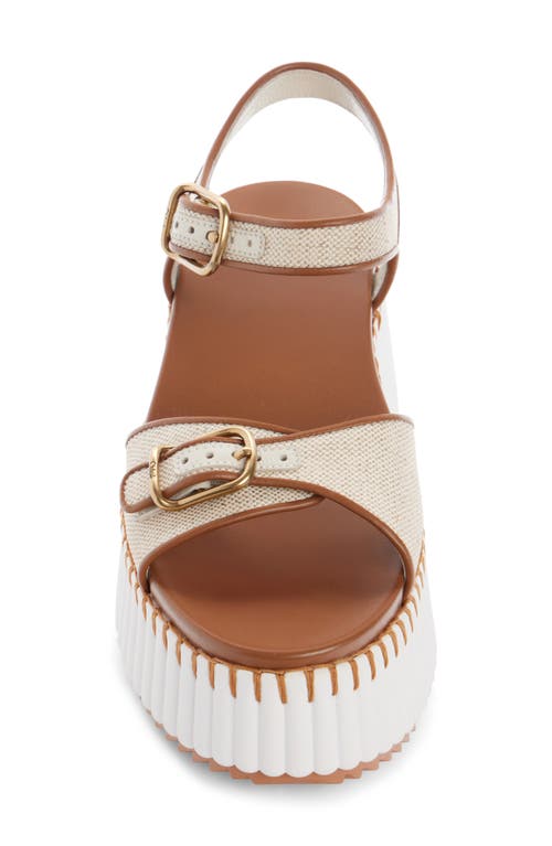 Chloé Nama Platform Wedge Sandal In White