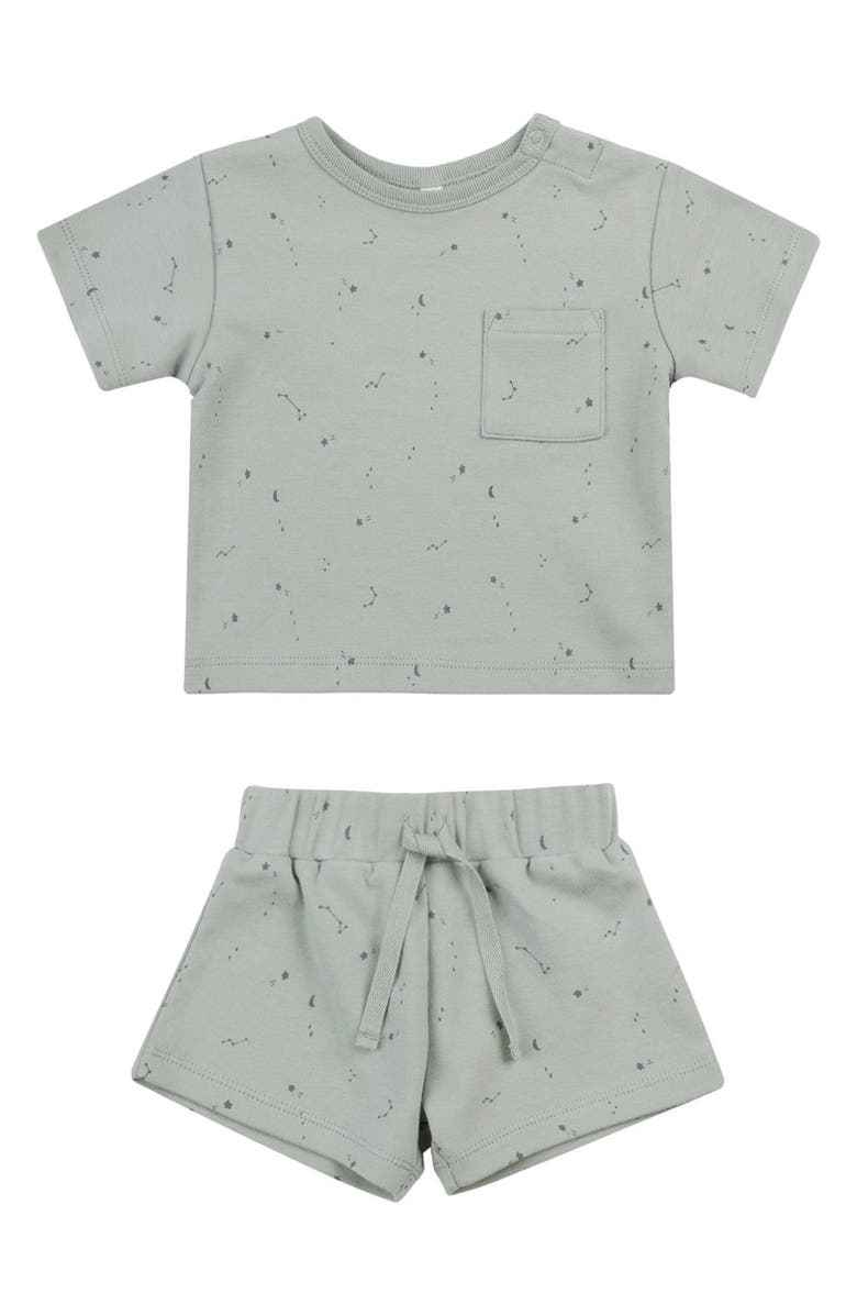 QUINCY MAE Boxy Organic Cotton Pocket T-Shirt & Drawstring Shorts Set, Main, color, 