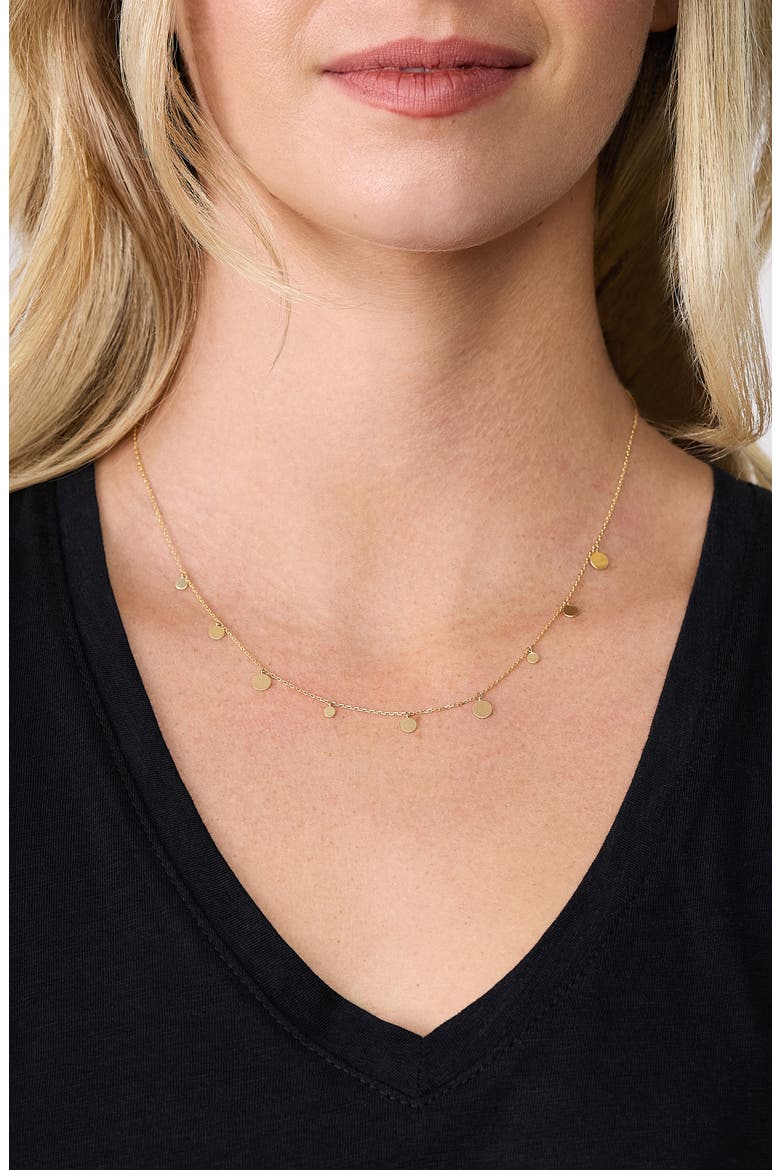 14K Yellow Gold Disc Charm Necklace, Alternate, color, 14K YELLOW GOLD