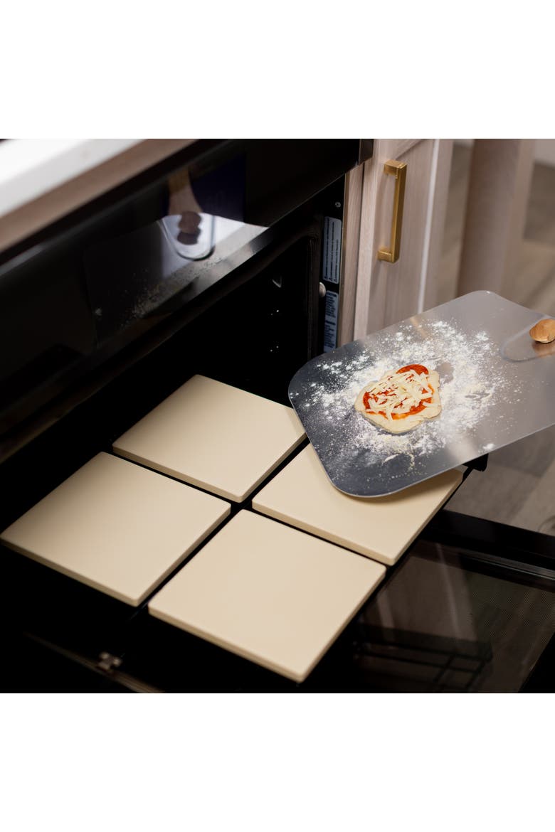 Cordierite Square Pizza Stone 4 Piece Set, 7.5x7.5-Inch, Alternate, color, Beige
