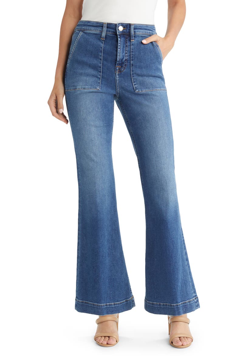 Patch Pocket Flare Trouser Jeans, Main, color, BRYNN