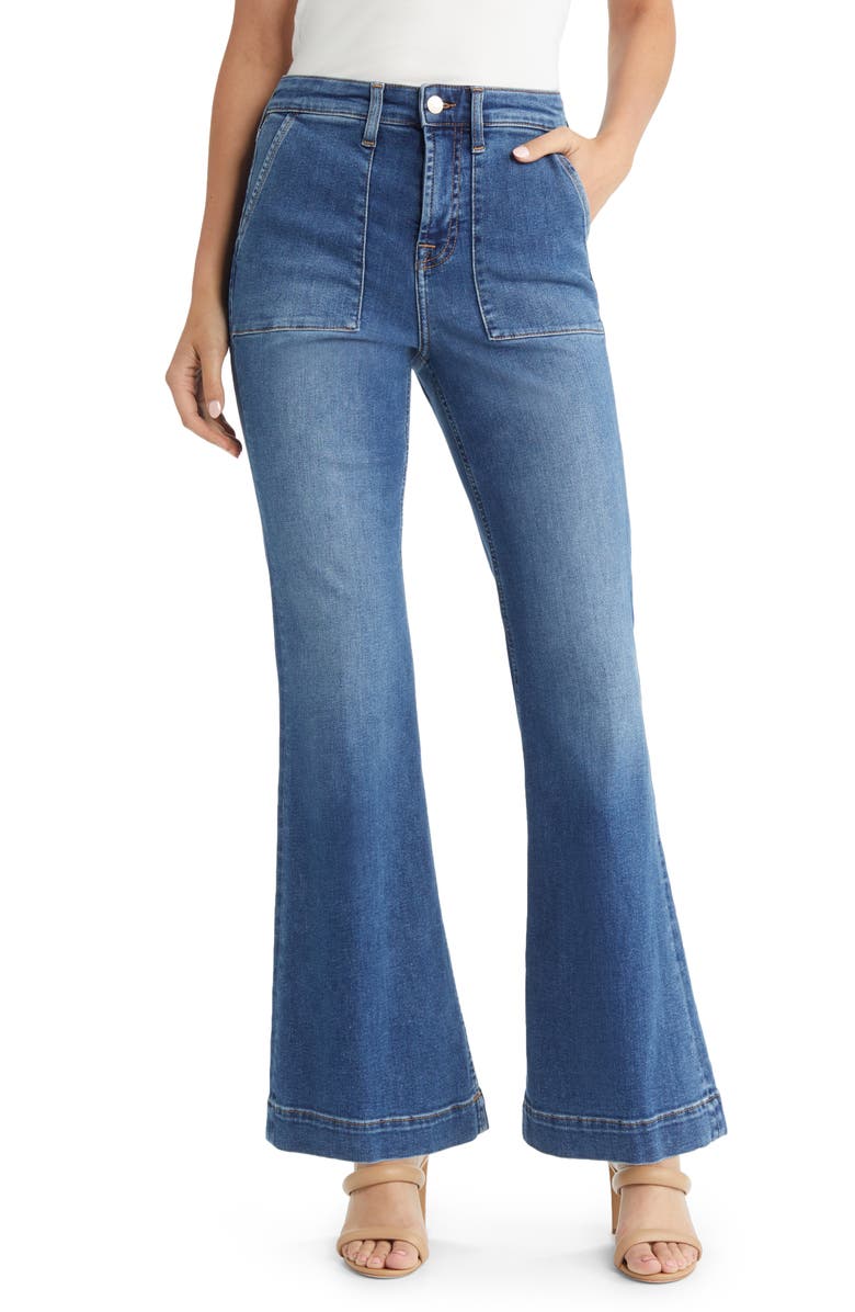 JEN7 by 7 For All Mankind Patch Pocket Flare Trouser Jeans, Main, color, 