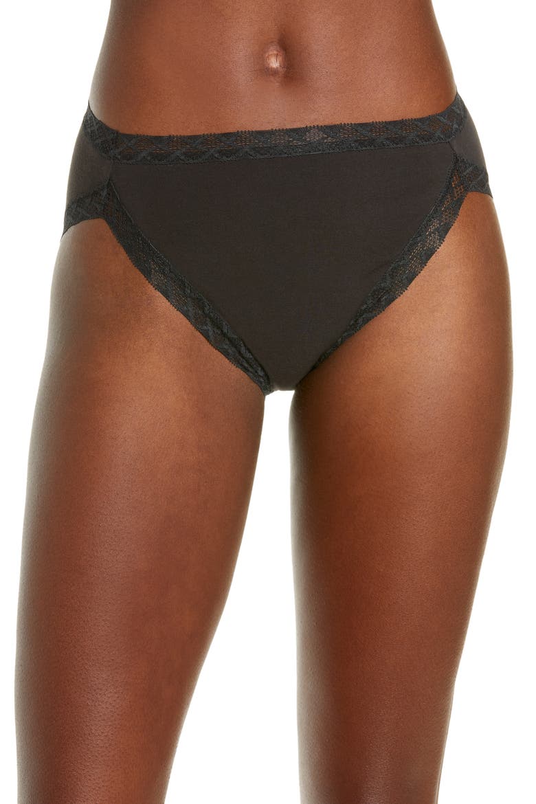 Bliss Cotton French Cut Briefs, Main, color, COAL