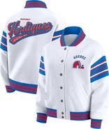 WEAR by Erin Andrews Women's WEAR by Erin Andrews White/Blue Quebec Nordiques Full-Snap Fleece Sweatshirt Jacket