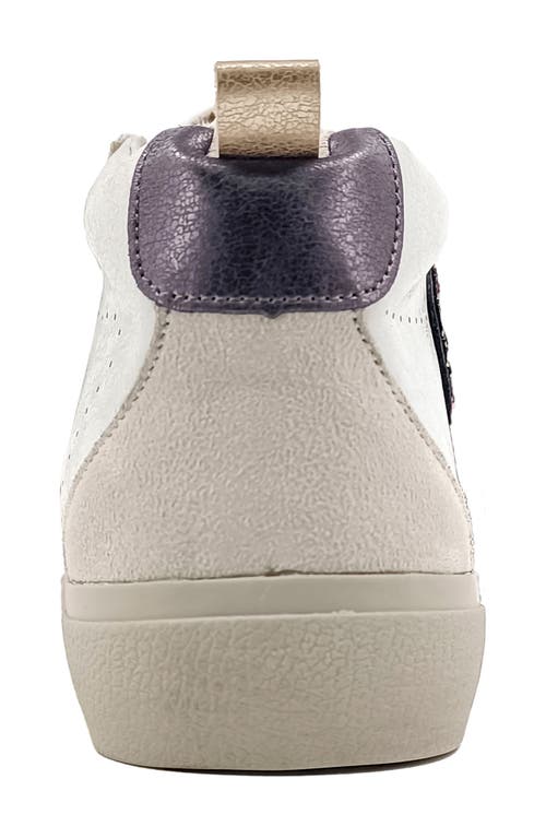 Shushop Sandy Mid Top Sneaker In Pewter Glitter