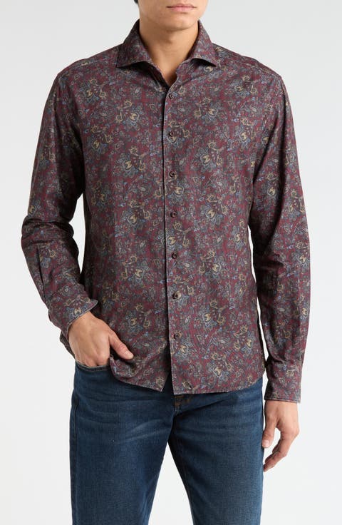 Modern Fit Corduroy Button Front Shirt