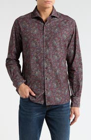 Eterna Modern Fit Corduroy Button Front Shirt