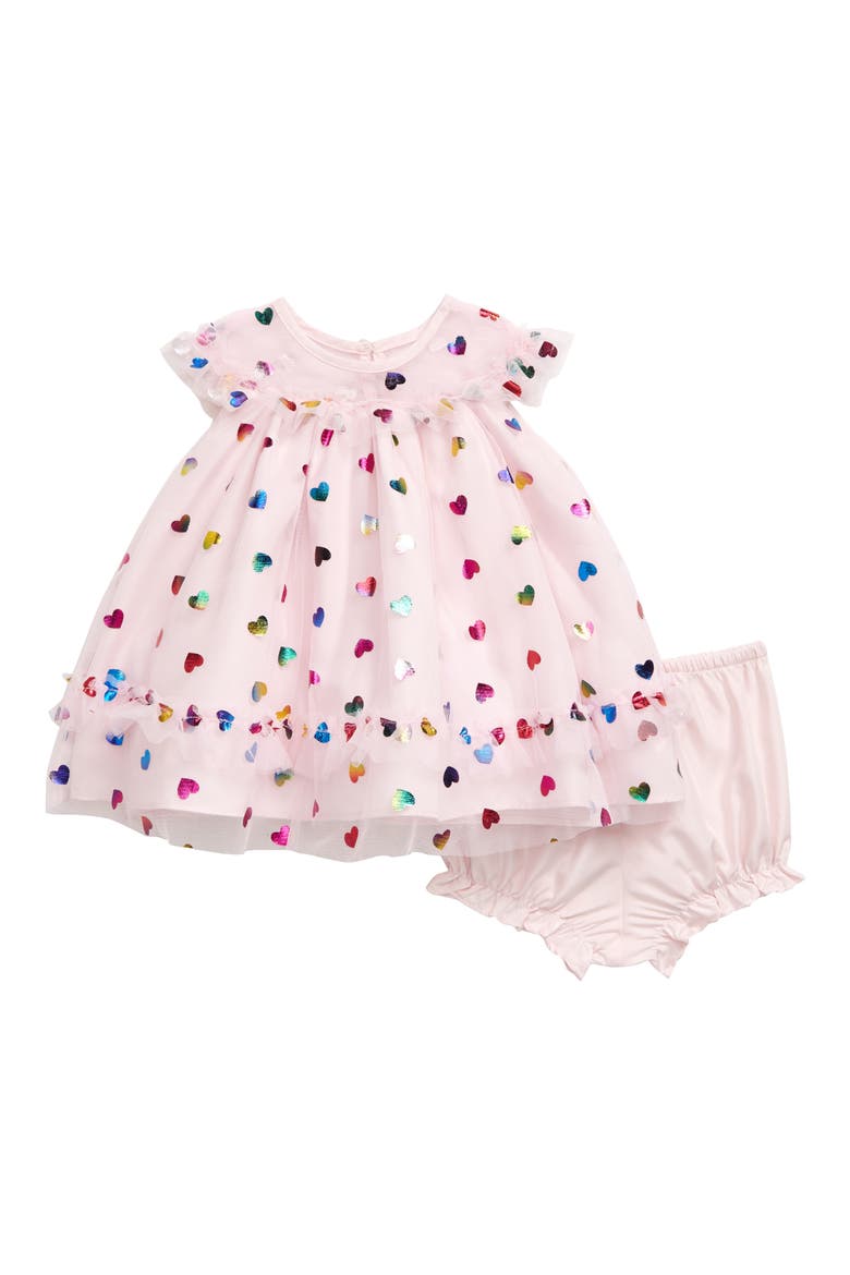 Foil Hearts Dress, Main, color, PINK