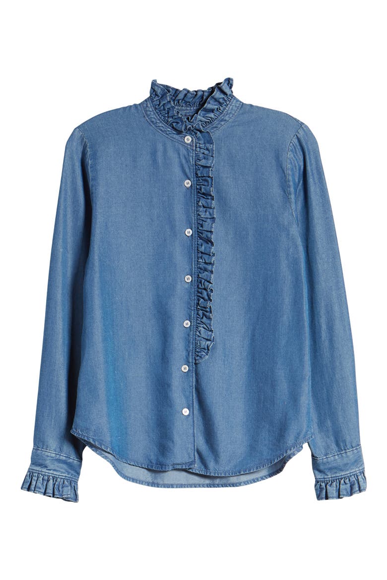 Ruffle Tencel® Lyocell Shirt, Alternate, color, AUTHENTIC