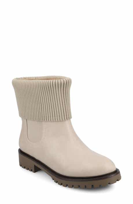 Journee Collection Isabeau Knit Collar Chelsea Boot - Wide Width Available
