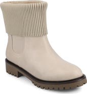 Journee Collection Isabeau Knit Collar Chelsea Boot - Wide Width Available