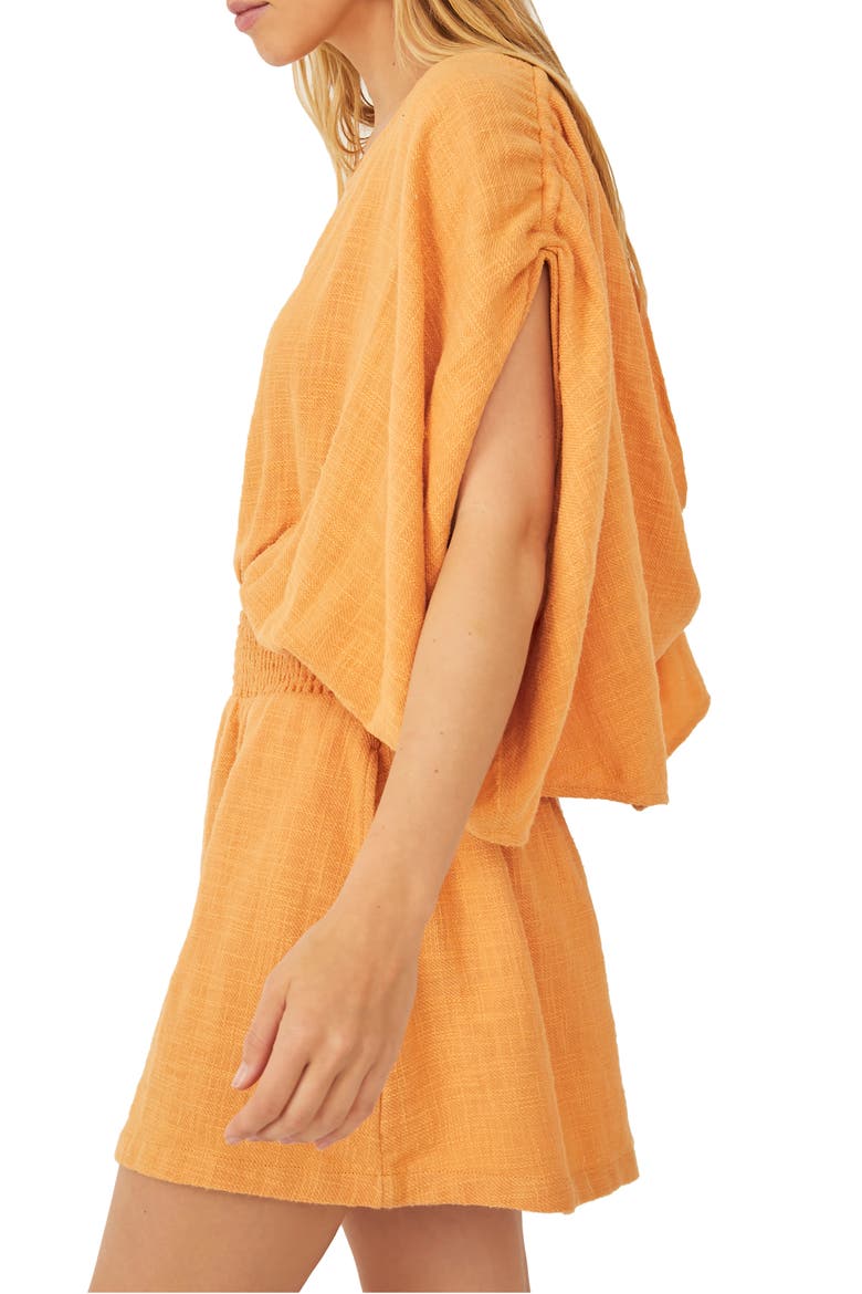 free-est Pietro Tie Back Romper, Alternate, color, SUNTAN