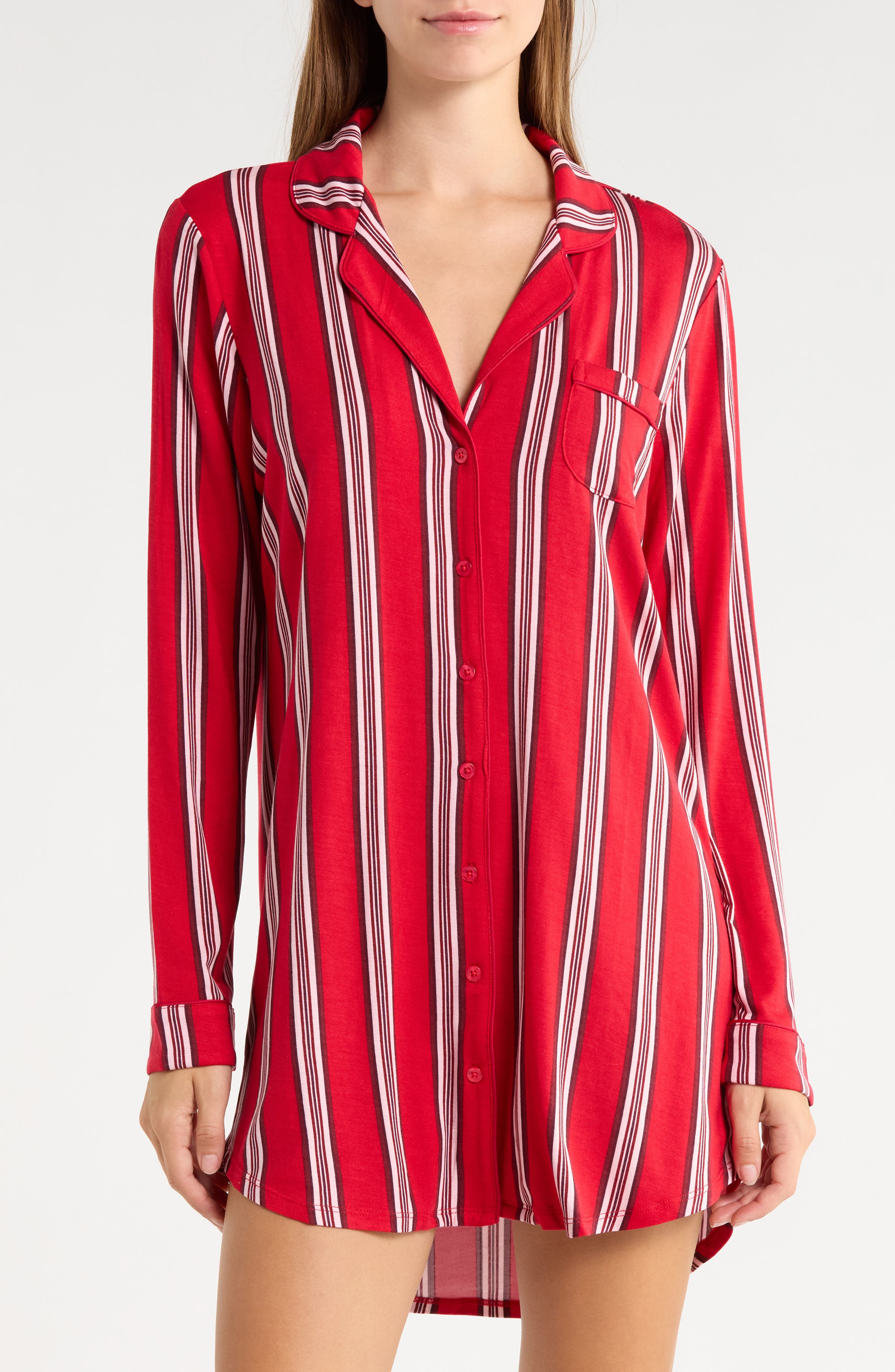 RED- PINK FANCY STRIPE