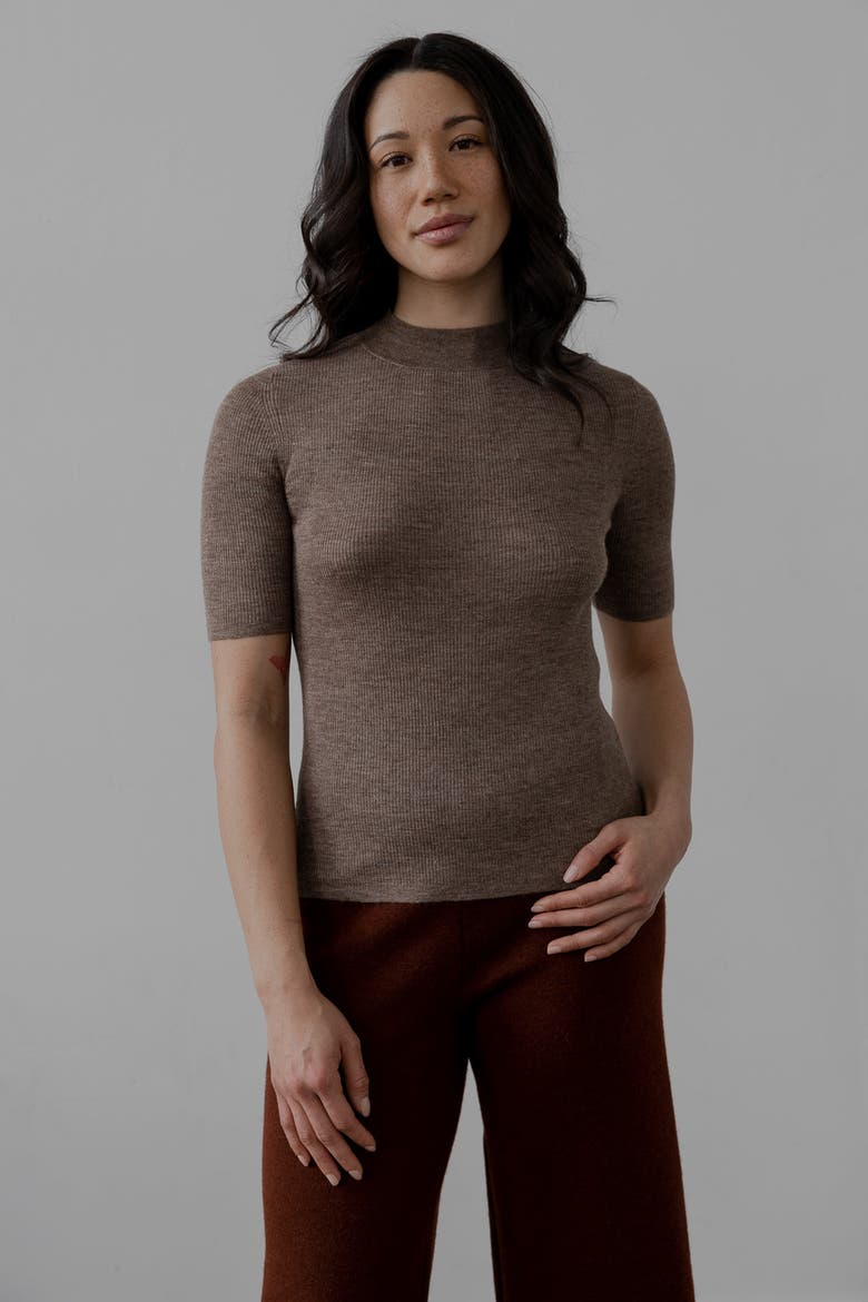 Mock Neck Pullover, Alternate, color, RUST