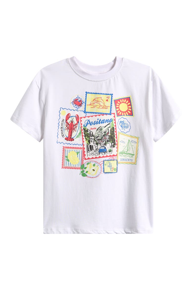 Kids' Positano Graphic T-Shirt, Main, color, WHITE