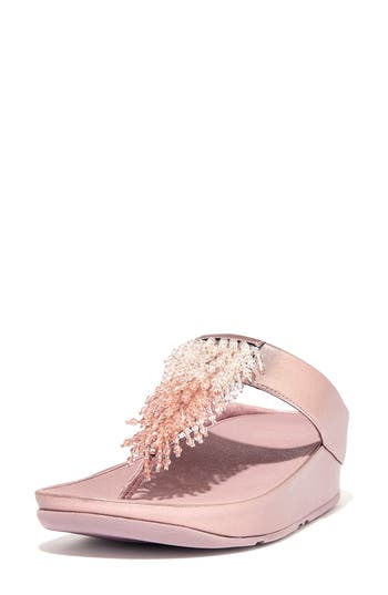 Fitflop Rumba Ombré Bead Wedge Sandal In Pink Sky