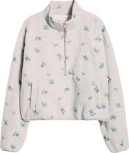 HAPPY CAMP3R Periwinkle Petals Fleece Half Zip Pullover