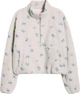 HAPPY CAMP3R Periwinkle Petals Fleece Half Zip Pullover