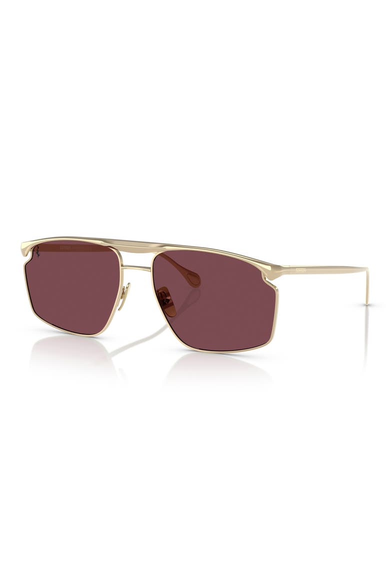 61mm Irregular Sunglasses, Alternate, color, PALE GOLD / BORDEAUX CE