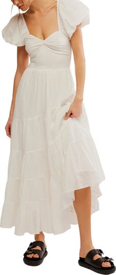 Sundrenched Smocked Puff Sleeve Maxi Dress