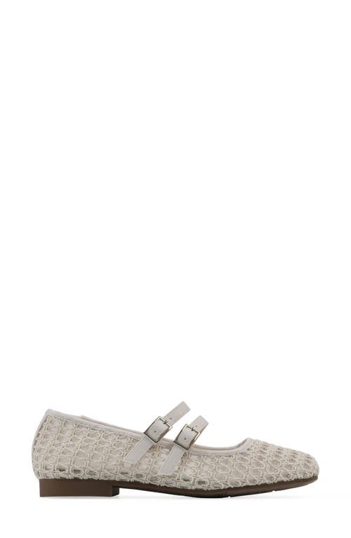 Cliffs By White Mountain Besnik Mary Jane Flat In Ecru Fabric